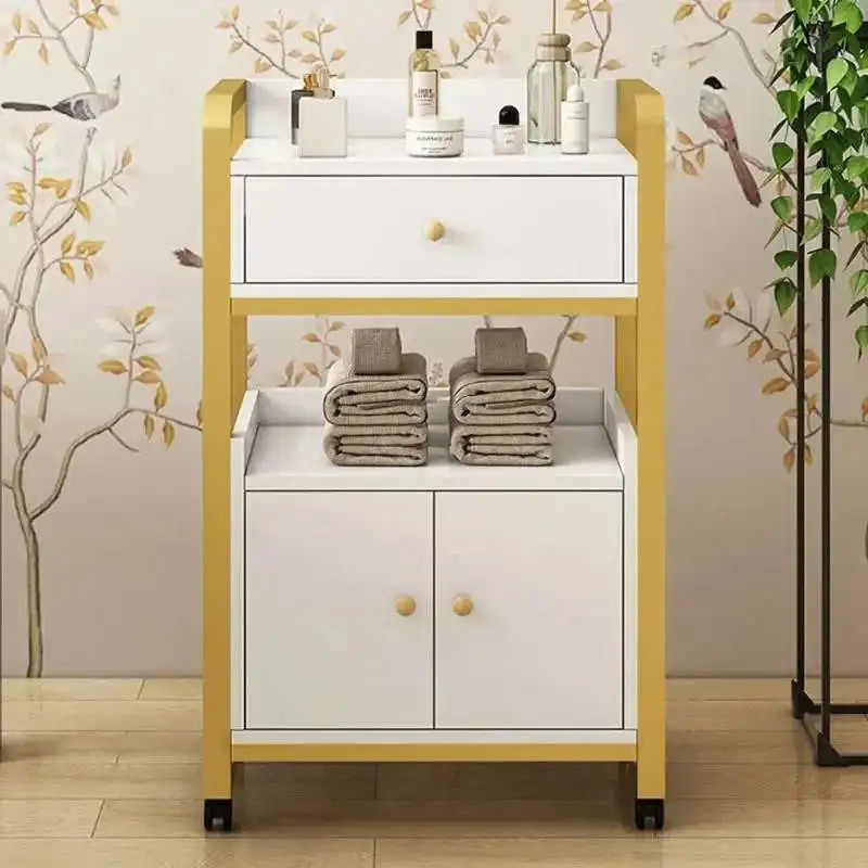 

Modern Iron Salon Trolley Beauty Salon Auxiliary Cart with Wheels Barber Shop Mobile Storage Special Tool Cart Salon Furniture