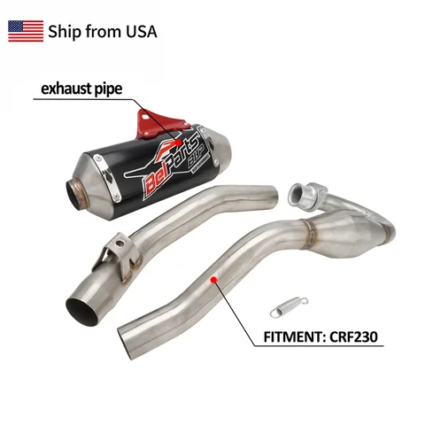 For HONDA CRF230F 2003-2017 Motorcycles Middle&Rear Exhaust Muffler Electric Dirt Bikes Full Systems Pipe Motocross Moto Parts Off-Road