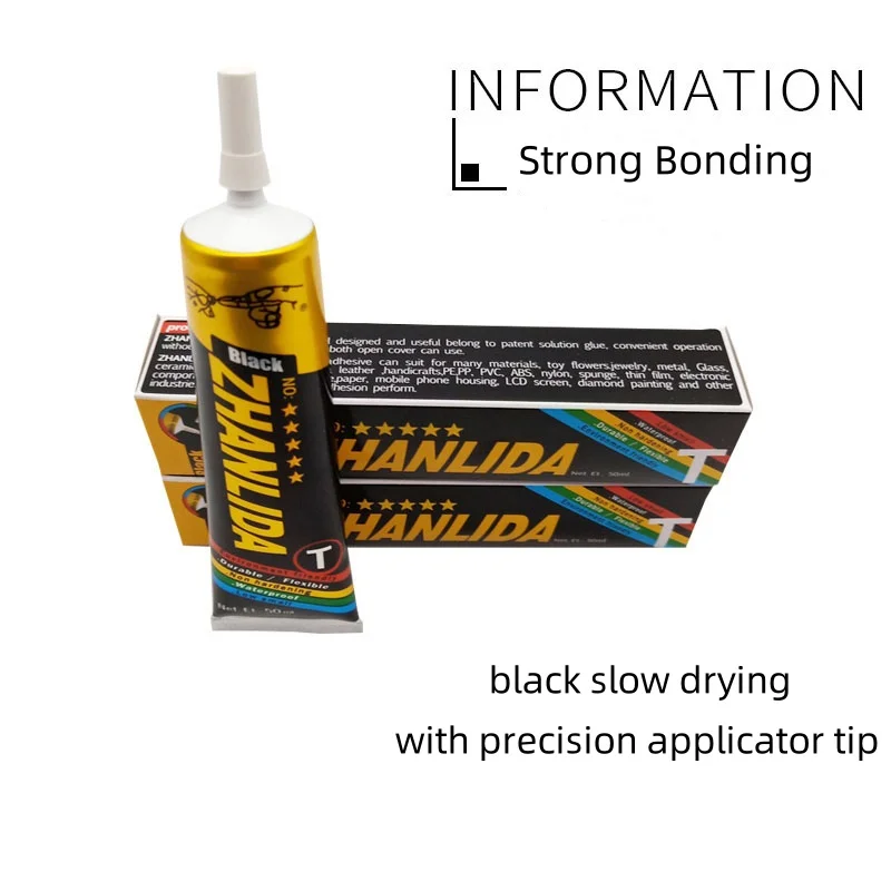 Super cola preta 15/50/80ml, reparo de buzina de alto-falante, fone de ouvido de alta resistência, adesivo de fone de ouvido de celular com ponta aplicadora de precisão