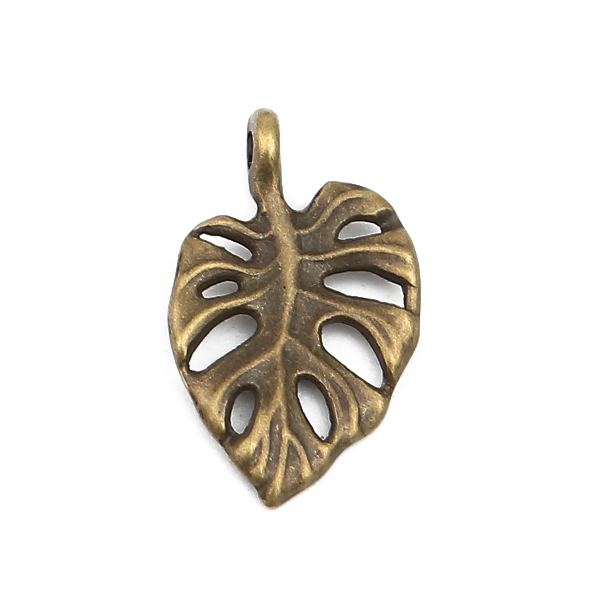 50PCs Monstera Charms Vintage Leaf Series Gold Color Hollow Monstera Shape Pendants for DIY Necklace Earrings Jewelry 20mm
