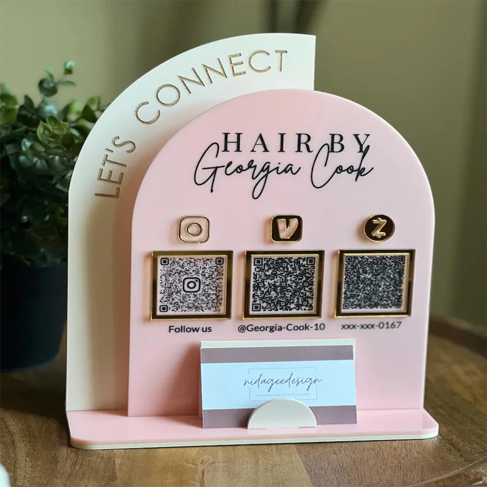 تخصيص الشعار الشخصي، بطاقة الدفع برمز QR من الأكريليك، قاعدة أكريليك، رموز QR متعددة مناسبة لمراجعات الوسائط الاجتماعية #6