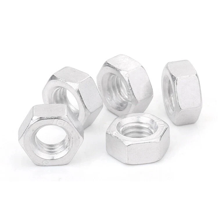 10~200Pcs M3 M4 M5 M6 Aluminum Hex Nuts, Screw Caps, Bolt Caps, Aluminum Locking Nuts, Natural Aluminum Finish