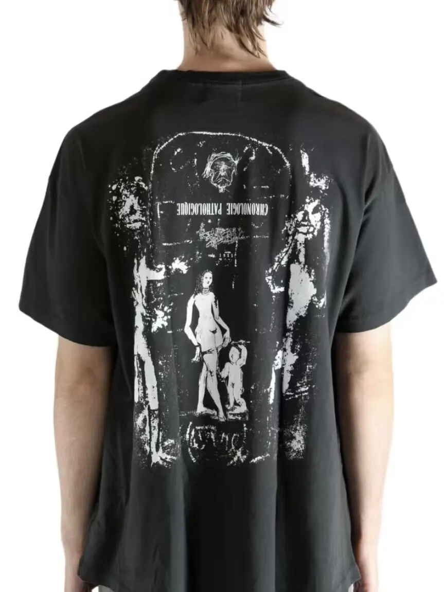 ER/D 25FW Woman Crack Print Dressing Room Short Sleeve Vestiaire T-Shirt