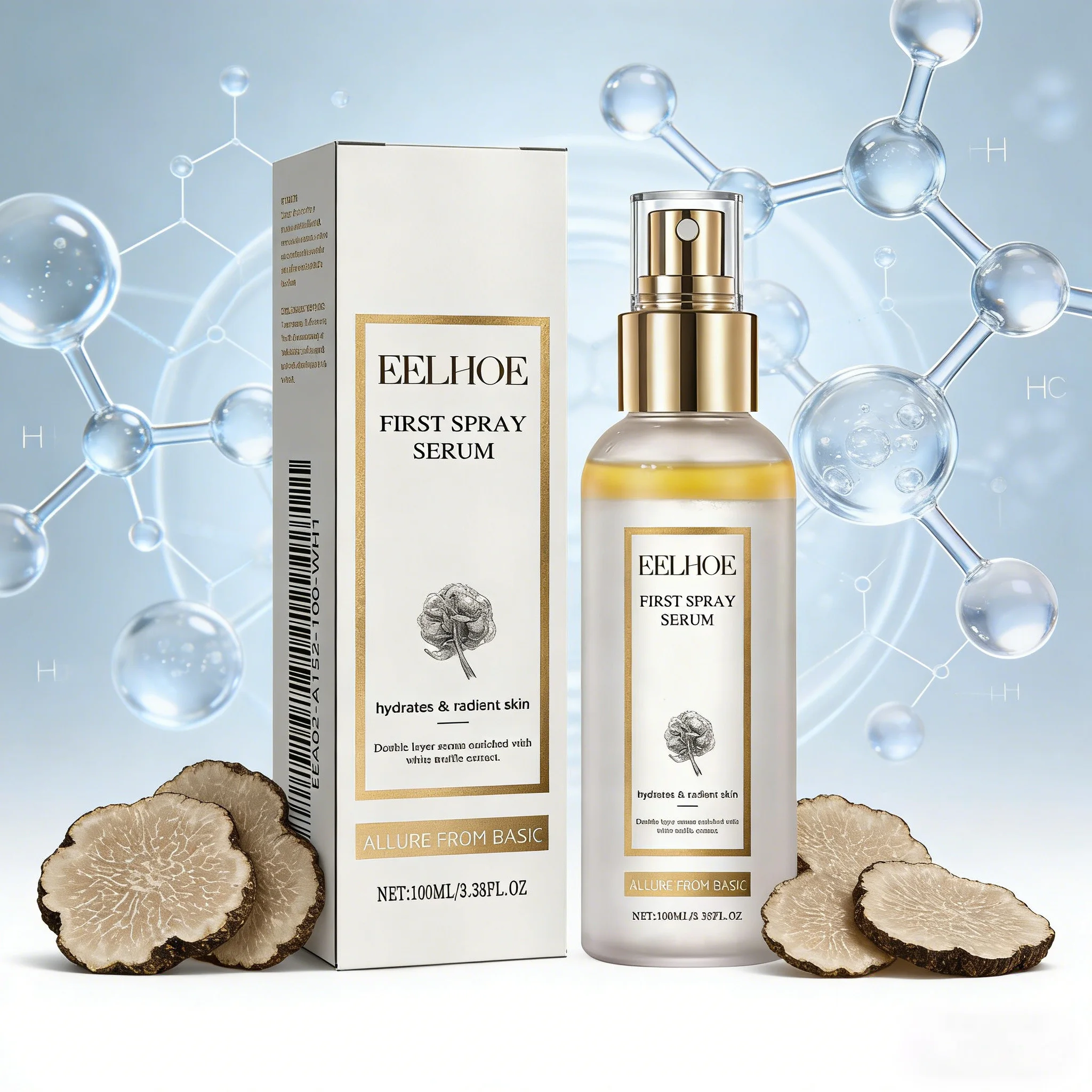 Spray Hidratante de Trufa Blanca, Bruma Facial Hidratante, Reduce Poros, Controla la Grasa, Ilumina la Piel