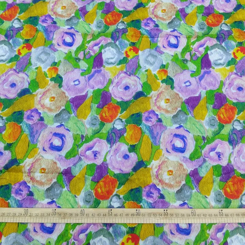 145x50cm Cotton Digital Printing Color Oil Painting Poplin Fabric, Making Women's Clothes Girl's Dress Blouse Sewing Cloth