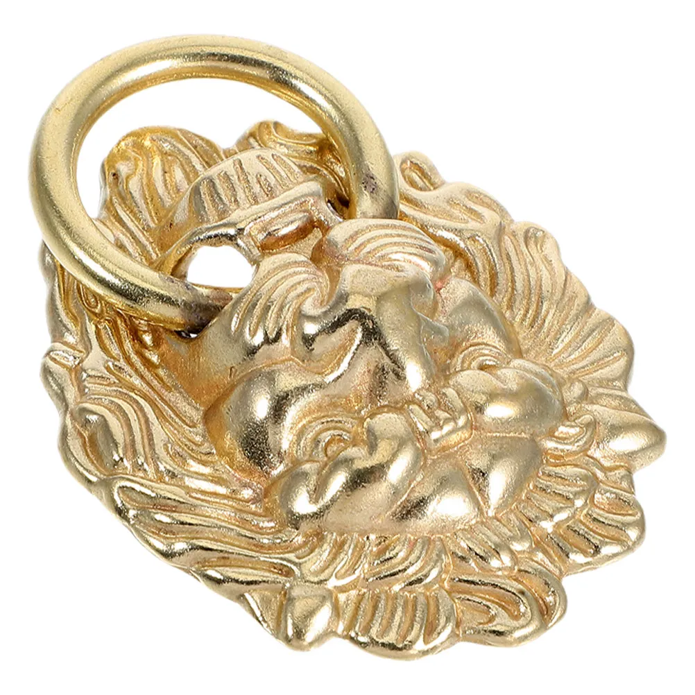 Vintage Lion Head Brass Door Handle Cabinet Pull Knob Chinese Symbolic Design for Dresser Wardrobe Drawer Furniture