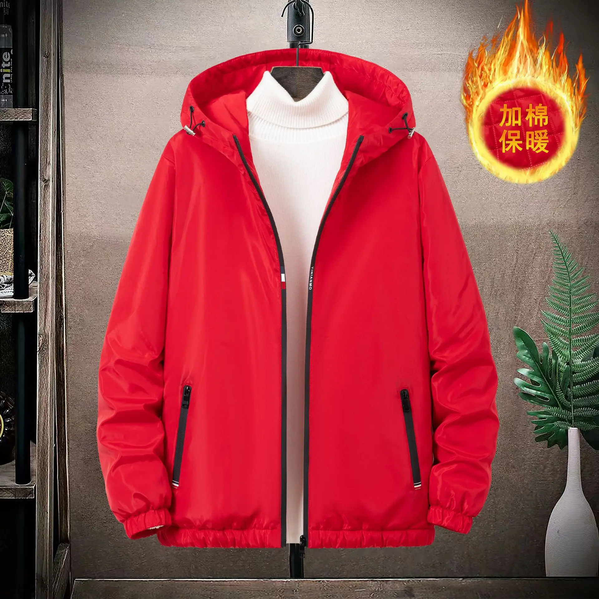 

Однотонные куртки на осень и зиму, тонкие хлопковые куртки для повседневной одежды, теплые куртки с модным капюшоном, большого размера.