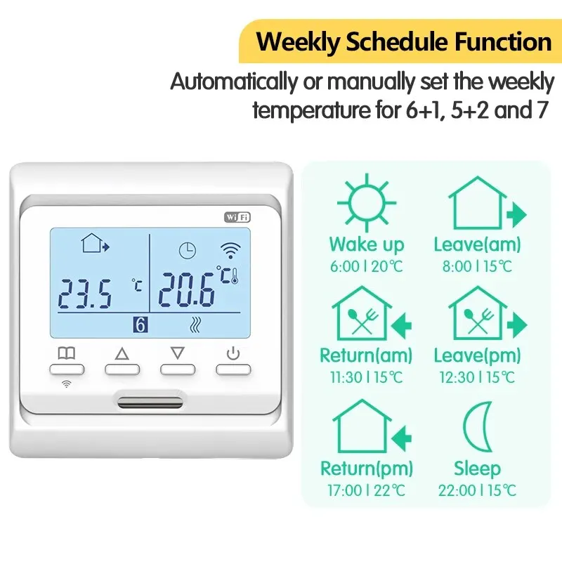 WiFi Smart Tuya Thermostat for Electric Floor Heating Water/Gas Boiler Temperature Remote Controller for Google Home, Alexa