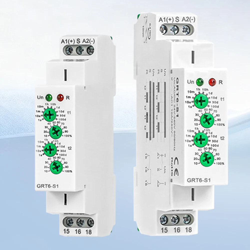 1pc GRT6-S1 Cycle Time Delay Relay 1SPDT 10A Electronic Repeat Relay 0.1s To 100days For Industrial Machinery Power Systems