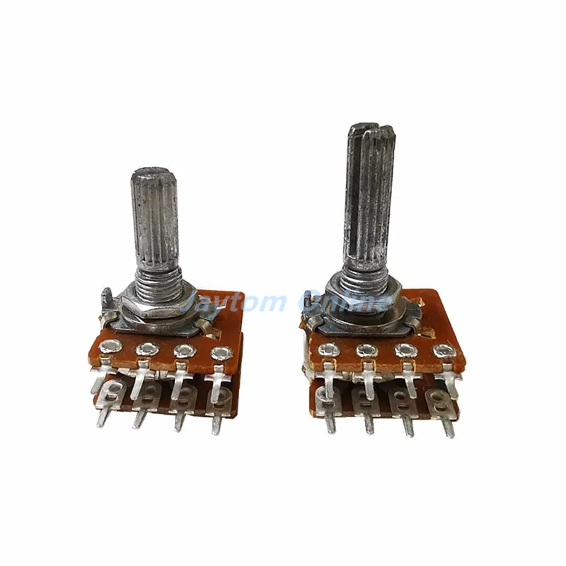 1PC WH-148 Audio Volume Potentiometer Switch Dual 8-pin With Center Tap B50K B100K 25mm