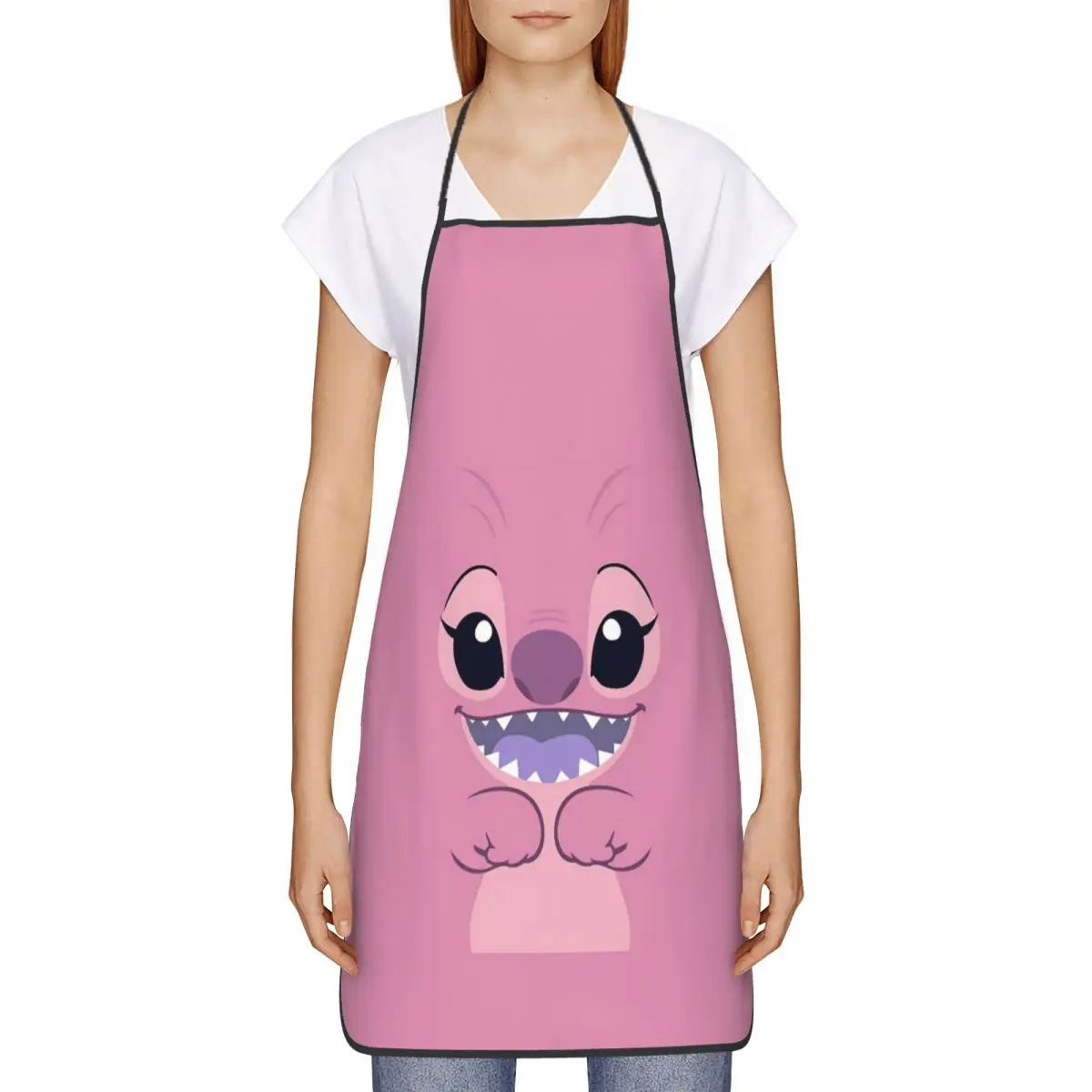 Lilo & Stitch Cartoon Apron Cuisine Cooking Baking Household Cleaning Gardening Angel Bib Garden Waterproof Tablier Chef