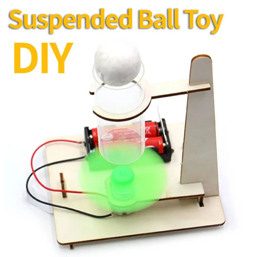 Classic Educational Assemble Toys Wood DIY Electric Floating Ball Model Kid Puzzle Science Experiment Kit Material