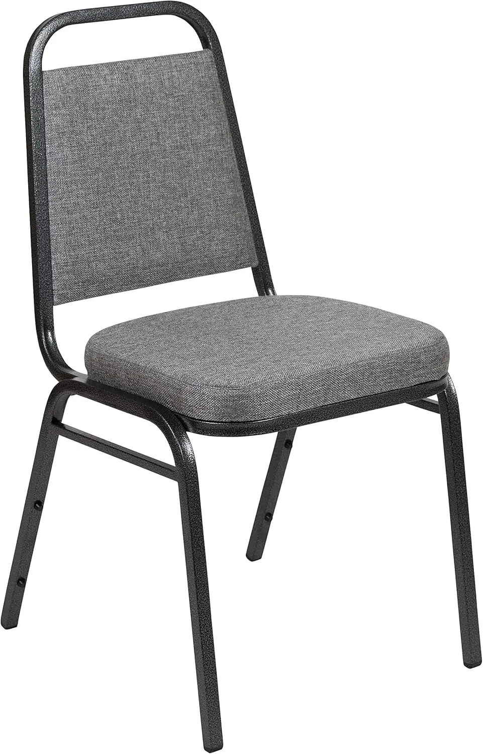 

Банкетный стул Flash Furniture серии HERCULES с трапециевидной спинкой и сиденьем толщиной 2,5 дюйма из серой ткани - каркас с серебристыми прожилками