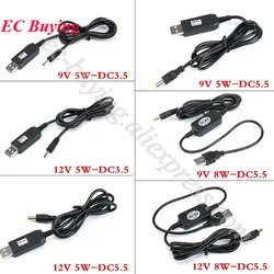 USB Step Up Cable DC 5V to 5V 9V 12V Power Boost Line Converter Adapter Module 5W 8W 5.5mm 5.5*2.1mm 5.5*2.5mm 3.5*1.35mm Plug