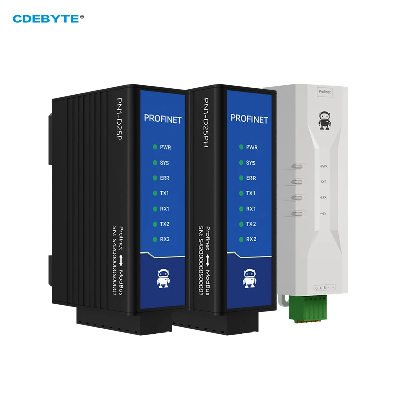 ProfiNet to ModBus Gateway RS485 RS422 RJ45 Standard ProfiNet Protocol CDEBYTE PN1-D25P Series Din-Rail High Protection