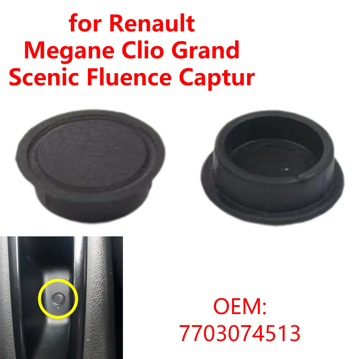 2/4Pcs 7703074513 Car Interior Door Handle Storage Box Screw Nut Plug Dust Cap for Renault Megane Clio Grand Scenic Fluence