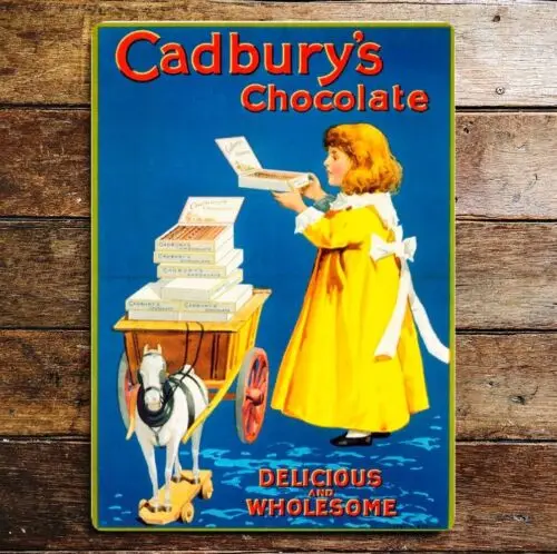 Cadbury's chocolate delicious and wholesome metal sign