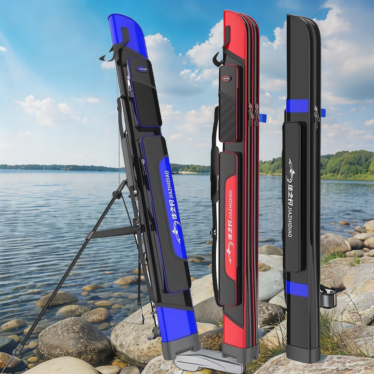 

Case Backpack Universal Fishing Rod Waterproof Thickened Portable Hard-Shell Bag Storage Holder Sea Foldable Shoulder