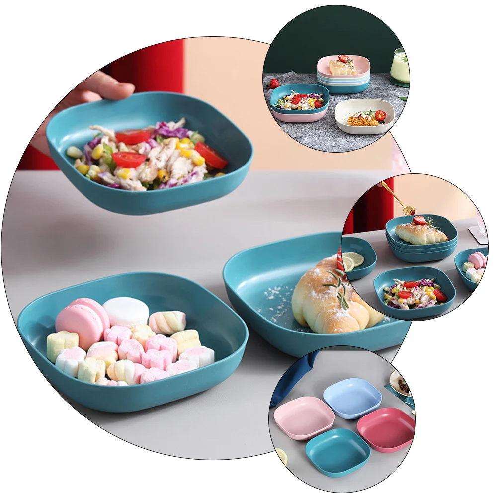 

4Pcs Bone Storage Dishes Lightweight Stackable Small Salad Bowls for Kitchen Home Travel Snack Dishes Square Salad Bowls