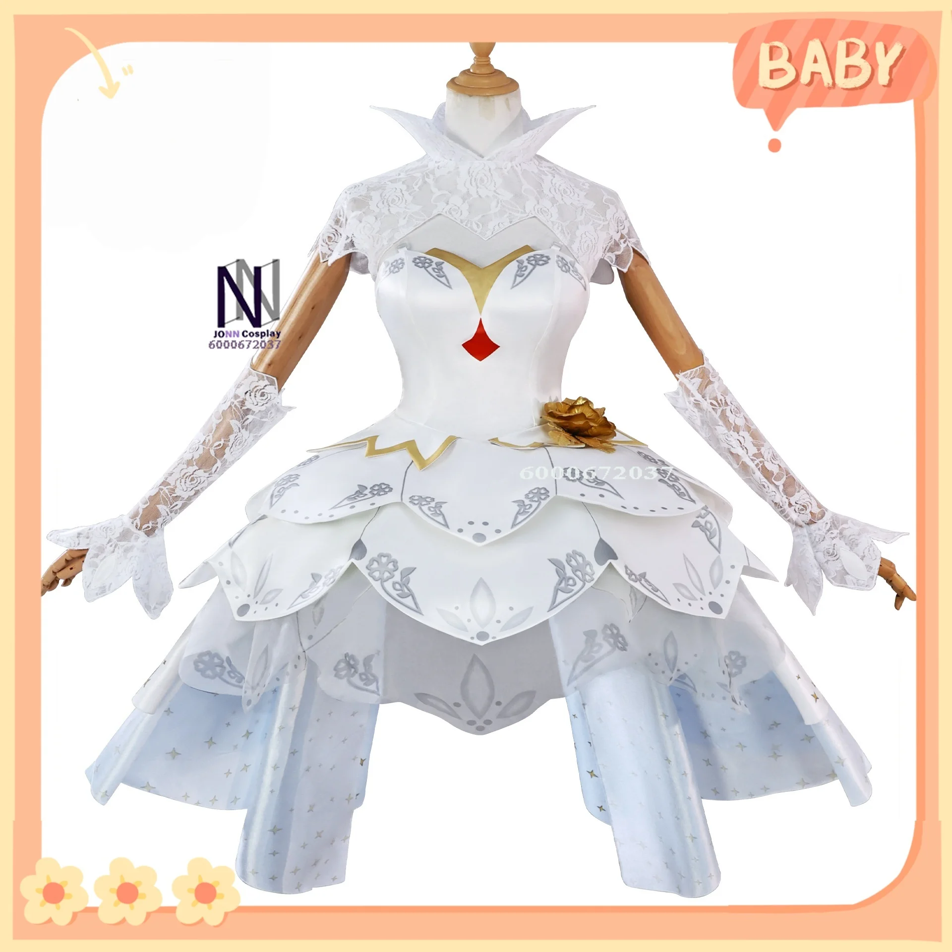 

Hot Sale Honor of Kings Xiao Qiao Cosplay Costume White Flower Marriage Cos Game Clothes for Comic Con Full Set Christmas Anime