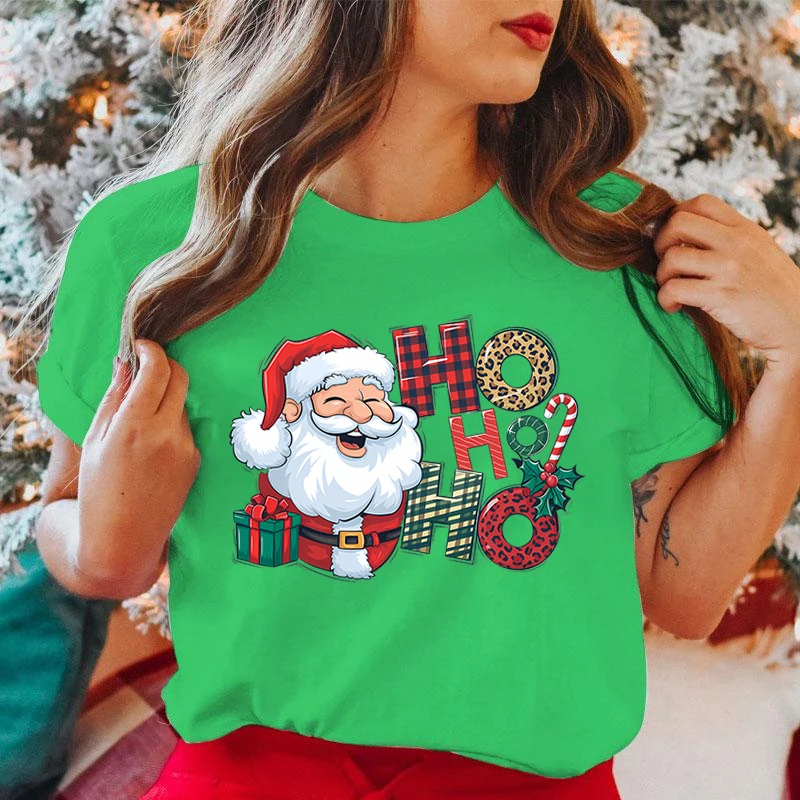 

NEW Christmas Santa Claus Ho Ho Ho Print Casual T-Shirt Women Men T Shirt Summer Casual Short Sleeve Harajuku Tops Unisex Tops