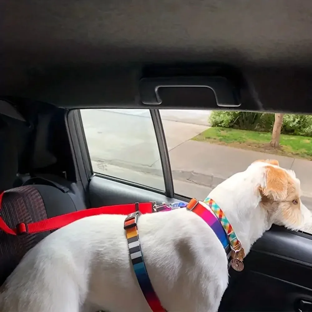 Cinturón de seguridad para perros y gatos, reposacabezas de coche, cuerda de seguridad ajustable, accesorios para perros pequeños, 1 unidad