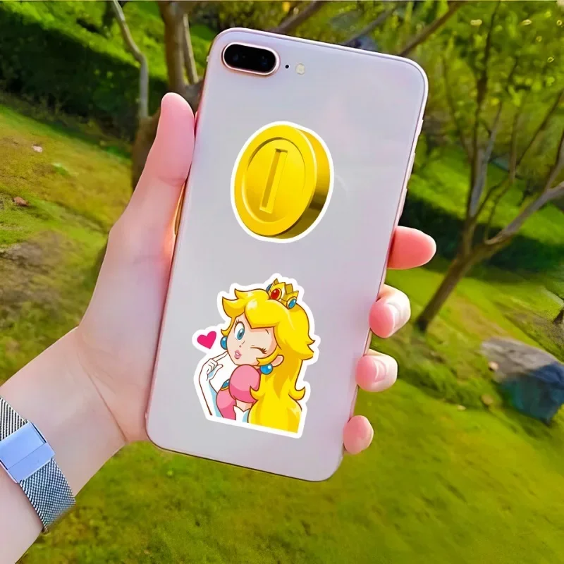 Peach Princess Cute Graffiti Sticker Marios Periphery Notebook Water Cup Waterproof Decoration Handbook Material Sticker 50Pcs
