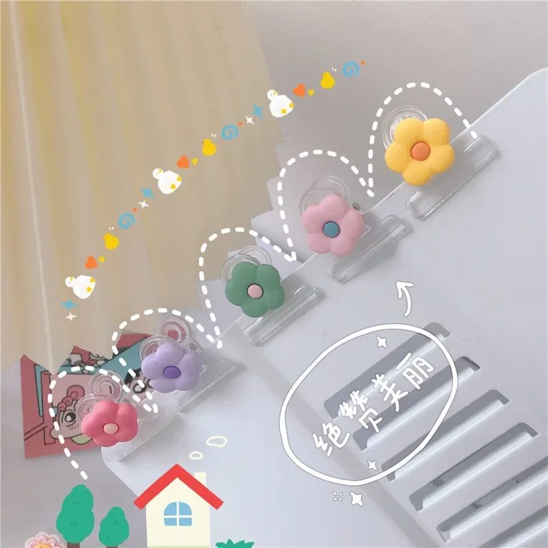 

1 Piece Mini Paper Clip Simplicity Transparent Stationery Memo Pad Clip Lovely Floral Scrapbook Paper Snack Seal Clip Student