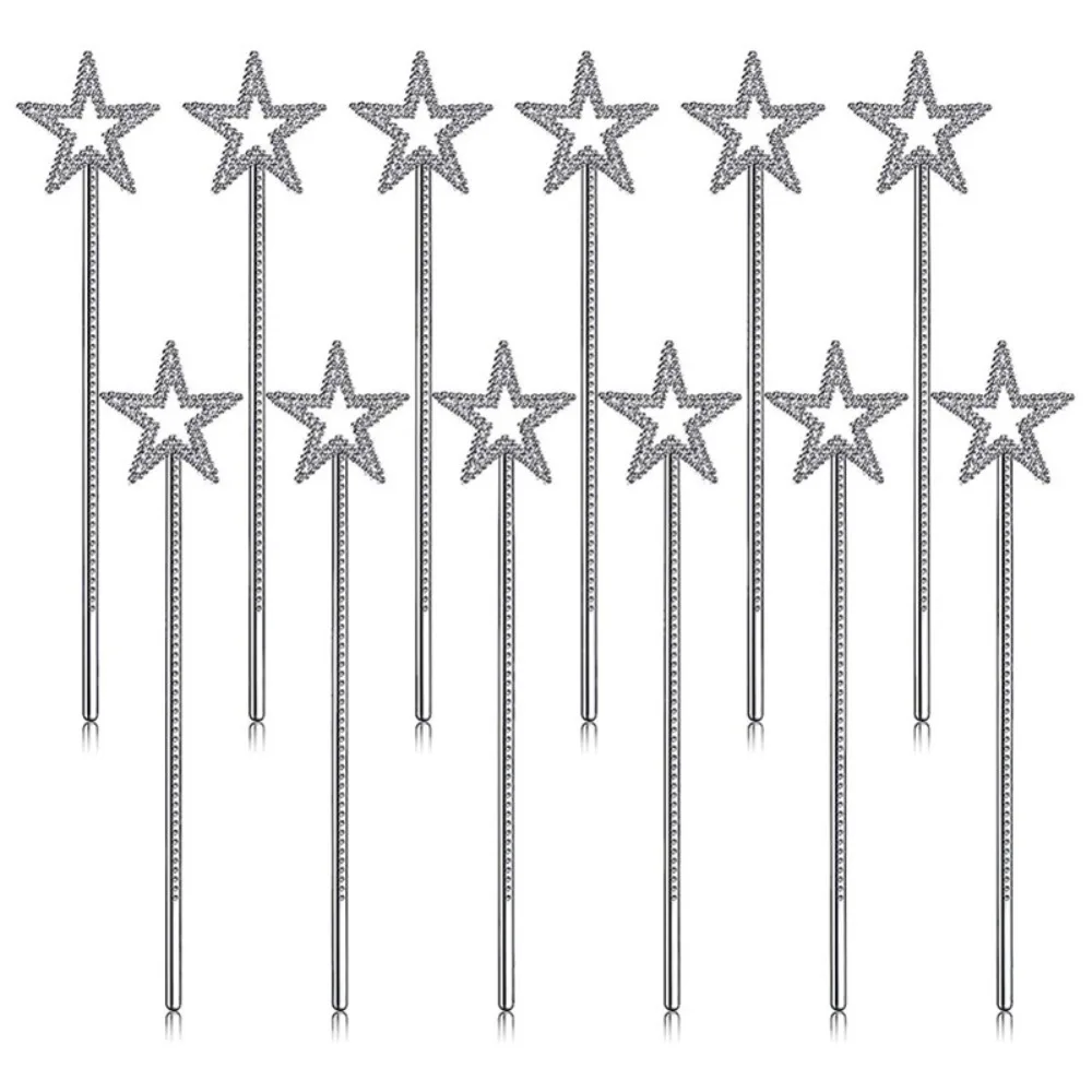 4PCS Princess Costume Accessories Set Crown Earrings Brooch Star Stick for Princess Cosplay Halloween Birthday Party Dress Up