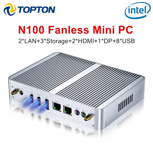 Topton M4 Fanless Silent Mini PC Intel N100 N95 Dual LAN 3x Storage 3x4K UHD Firewall NAS Office Industrial Computer Windows 11 Topton M4 Fanless Silent Mini PC Intel N100 N95 Dual LAN 3x Storage 3x4K UHD Firewall NAS Office Industrial Computer Windows 11
