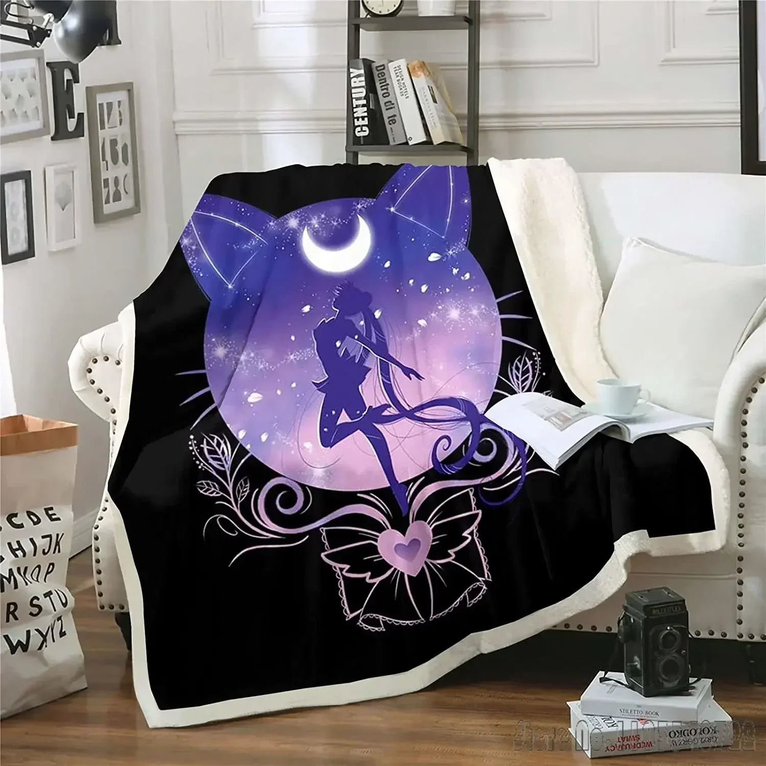 Anime S-Sailor Moon Cute Blanket Children Weighted Fluffy Throws Dream Cartoon Blankets King Size Printed Luxury Nap Throws