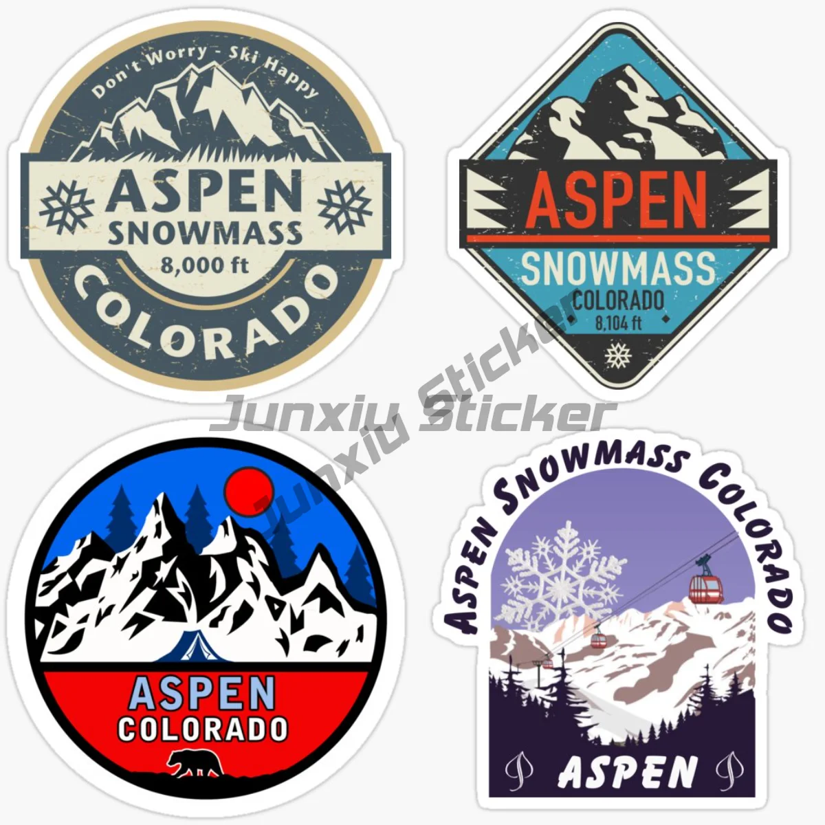 COLORADO ASPEN SNOWMASS Ski Resort Car Sticker Vinyl Self-adhesive Waterproof Decorative Accessory Laptop Helmet DecorativeDecal