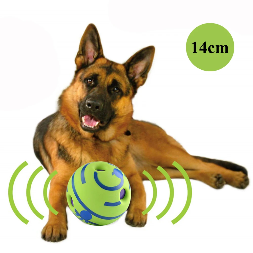 

Dog Interactive Ball Toy Fun Giggle Sounds When Rolled or Shaken Pet Cat Dog Toys Silicon Jumping Toy Training Ball For Dogs