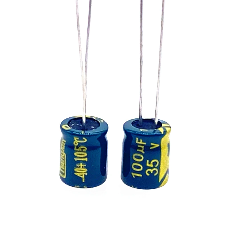 

200pcs/lot Low ESR/Impedance high frequency 35v 100UF aluminum electrolytic capacitor size 6*7 100UF35V 20%