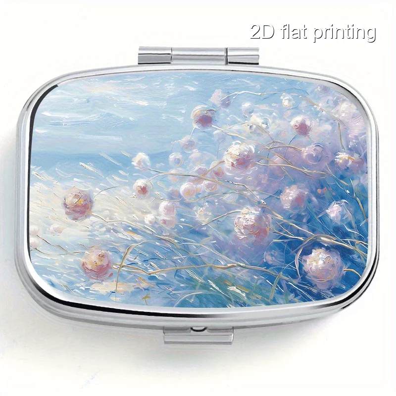 Single-piece packaging, the Lakeside Dandelion portable pill box is a small storage box for daily use, featuring a two-compartment design, used for storing medication, with flat printing