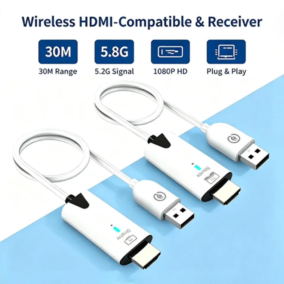 30M Wireless  HDMI-Compatible Extender Transmitter Receiver 1080P Plug&Play Low Latency Audio Video For PC TV Projector Monitor