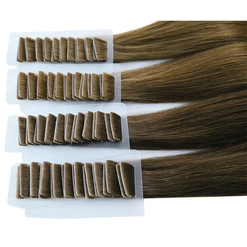Invisible Natural Straight Injection Tape In Hair Extension PU Skin Weft Brazilian Virgin Real Human Hair 14\
