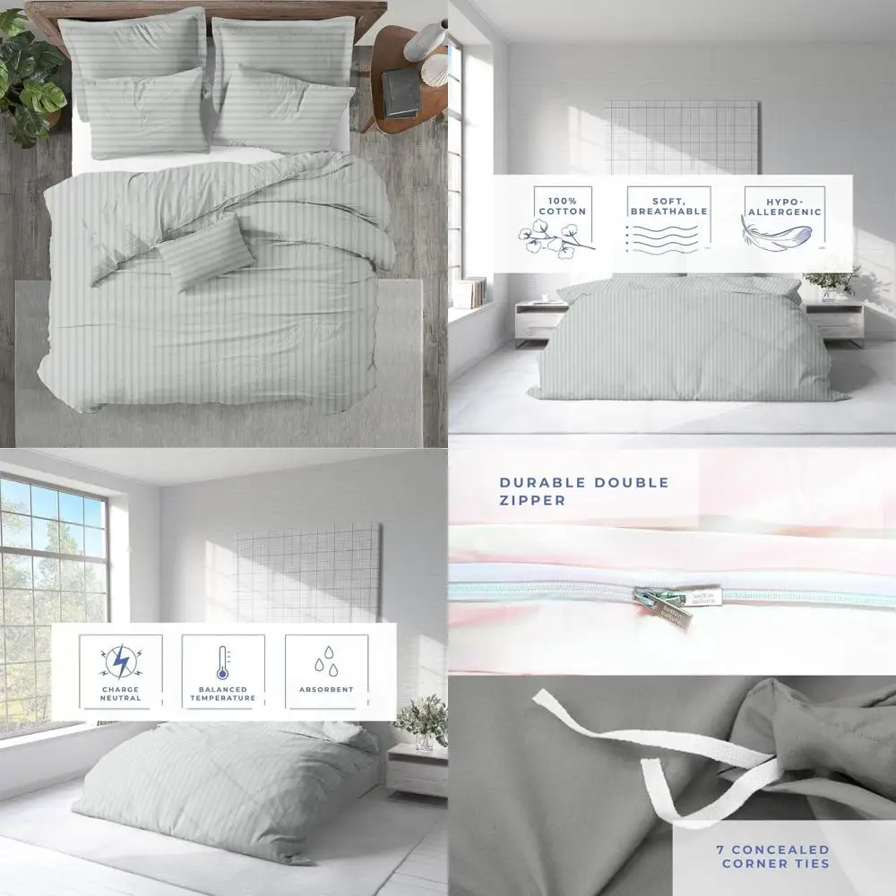 

Kotton Culture 3-х предметный пододеяльник королевского размера - 100% египетский хлопковый сатин, 600 ниток, ультрамягкое прочное одеяло премиум-класса