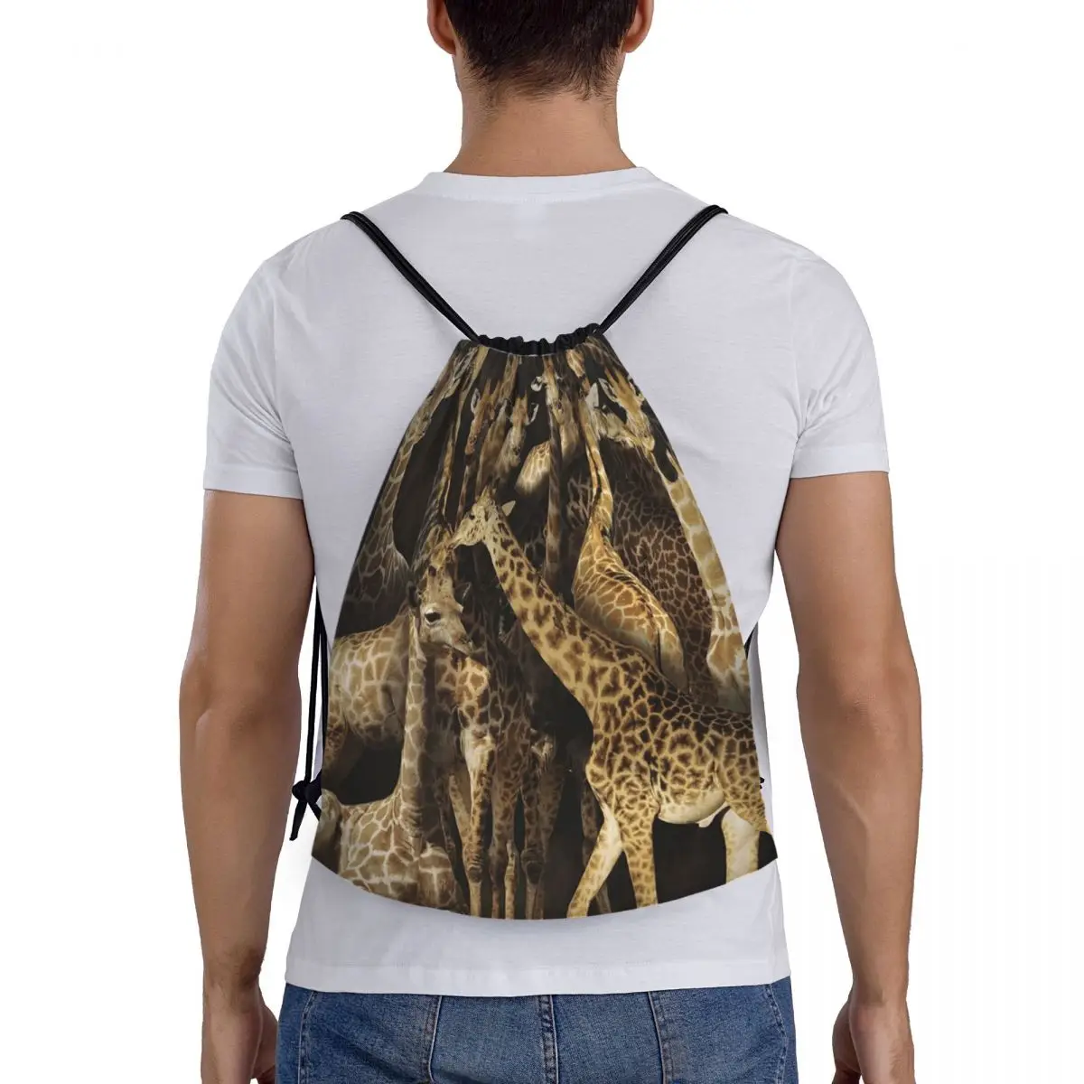 

Giraffe Backpacks Casual Drawstring Bags Sports Bag Book Bags for Travel Students
