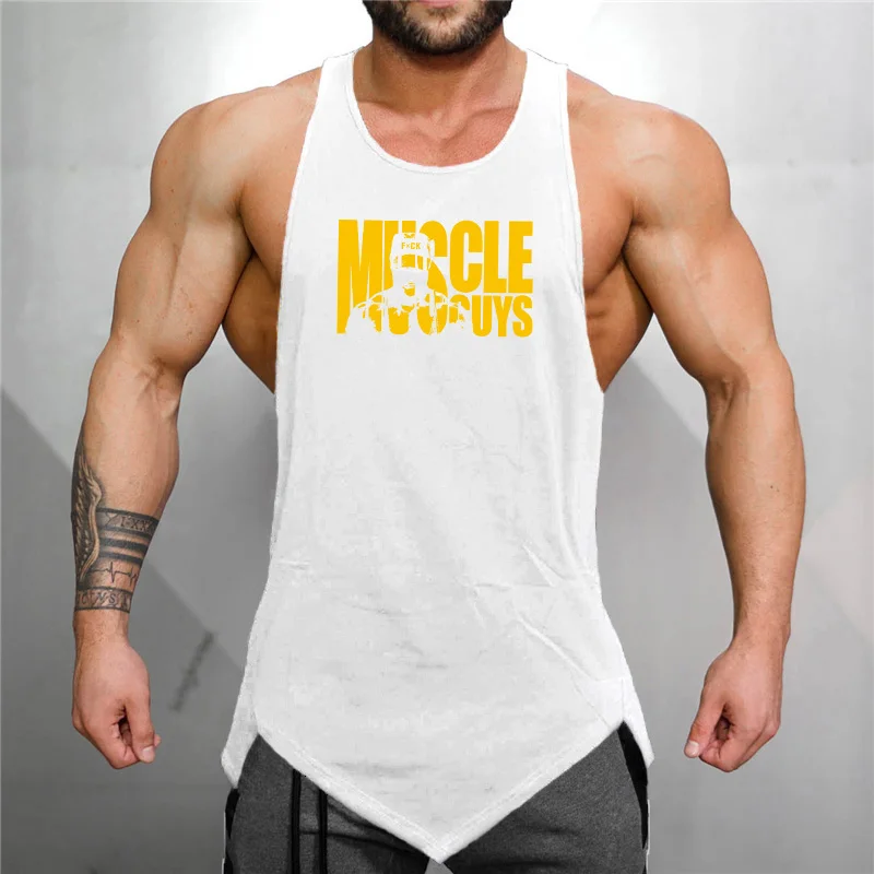 Breathable Mens Cotton Running Vest Summer Sleeveless Shirt Human Skeleton Deadlift Barbell Gym Workout Jogging Tank Top Fitness