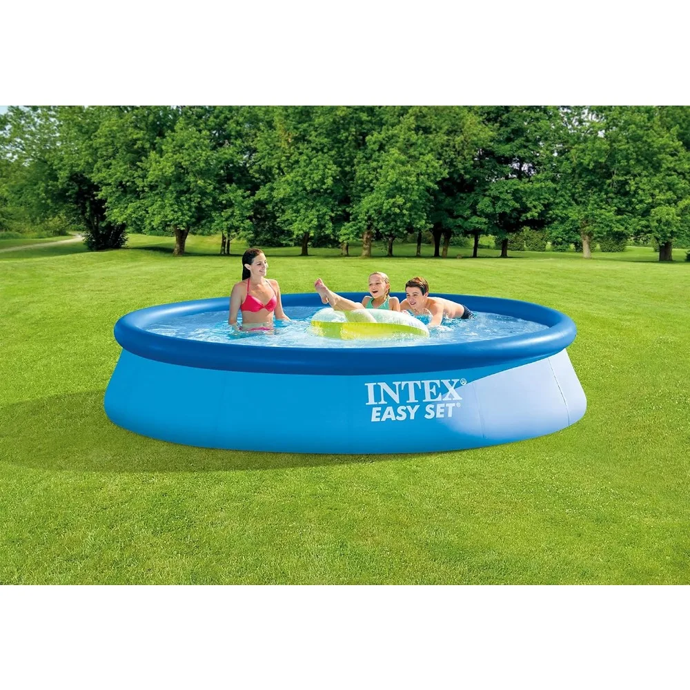 

Easy Set Inflatable Swimming Pool Set: Includes 530 GPH Cartridge Filter Pump – Puncture-Resistant Material–1926 Gallon Capacity