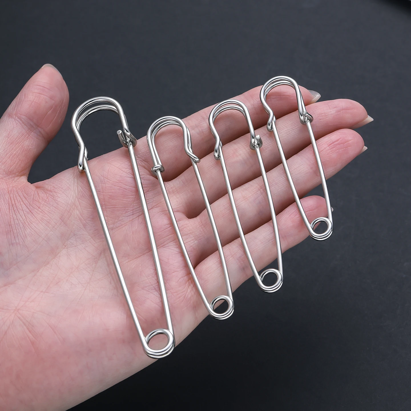 5/10pcs 60/70/75/100mm  Large Safety Pin Base Hook Lock Clip for DIY Charm Brooch Jewelry Accessories Clothing Making Supplies