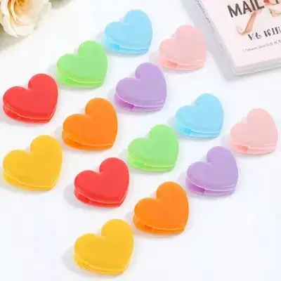 20 قطعة مقاطع ملف على شكل قلب البلاستيك وثائق مكتبية مجلد صور مقاطع الطلاب مشابك ورق لوازم مكتبية #6