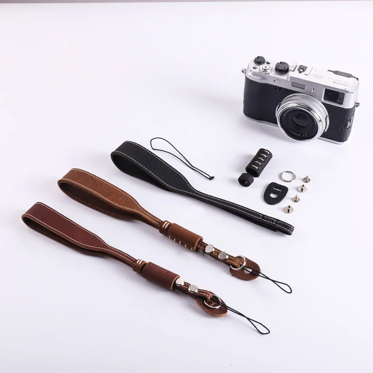 For RX100 ZV1 lx10 Leica C-LUX Wrist Strap Black Card 7 GR3G7X2 Camera Leather Hand Strap
