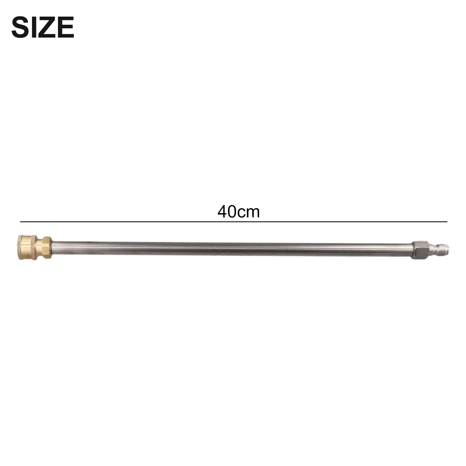 Messing-Hochdruckreiniger-Verlängerungsstange, 40 cm, gerade Stange, Schnellstecksatzstange, 1/4 Zoll Schnellsteckdose zum Reinigen der Auffahrt, Terrassenwand
