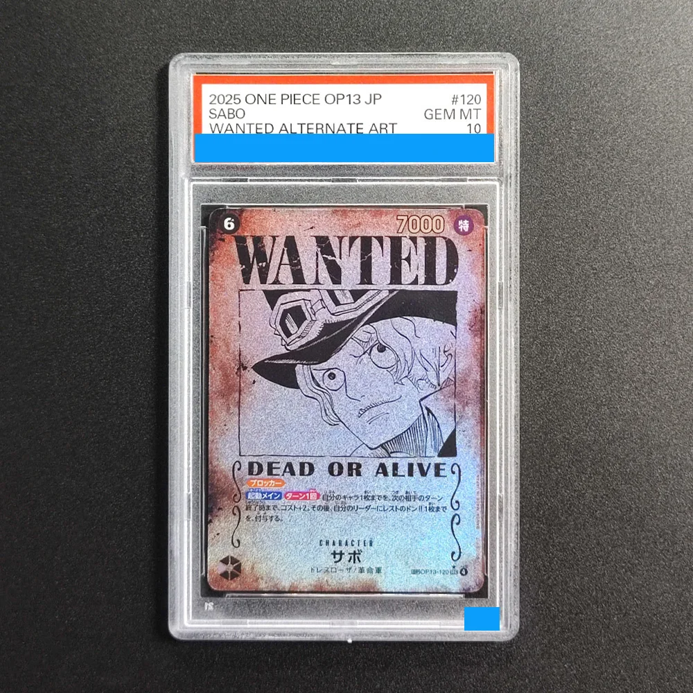 

Proxy DIY 2025 ONE PIECE OP13 JP SABO WANTED ALTERNATE ART 120 Rating Card 10 Mt 10 Card Labels Gift Collection cards Toys