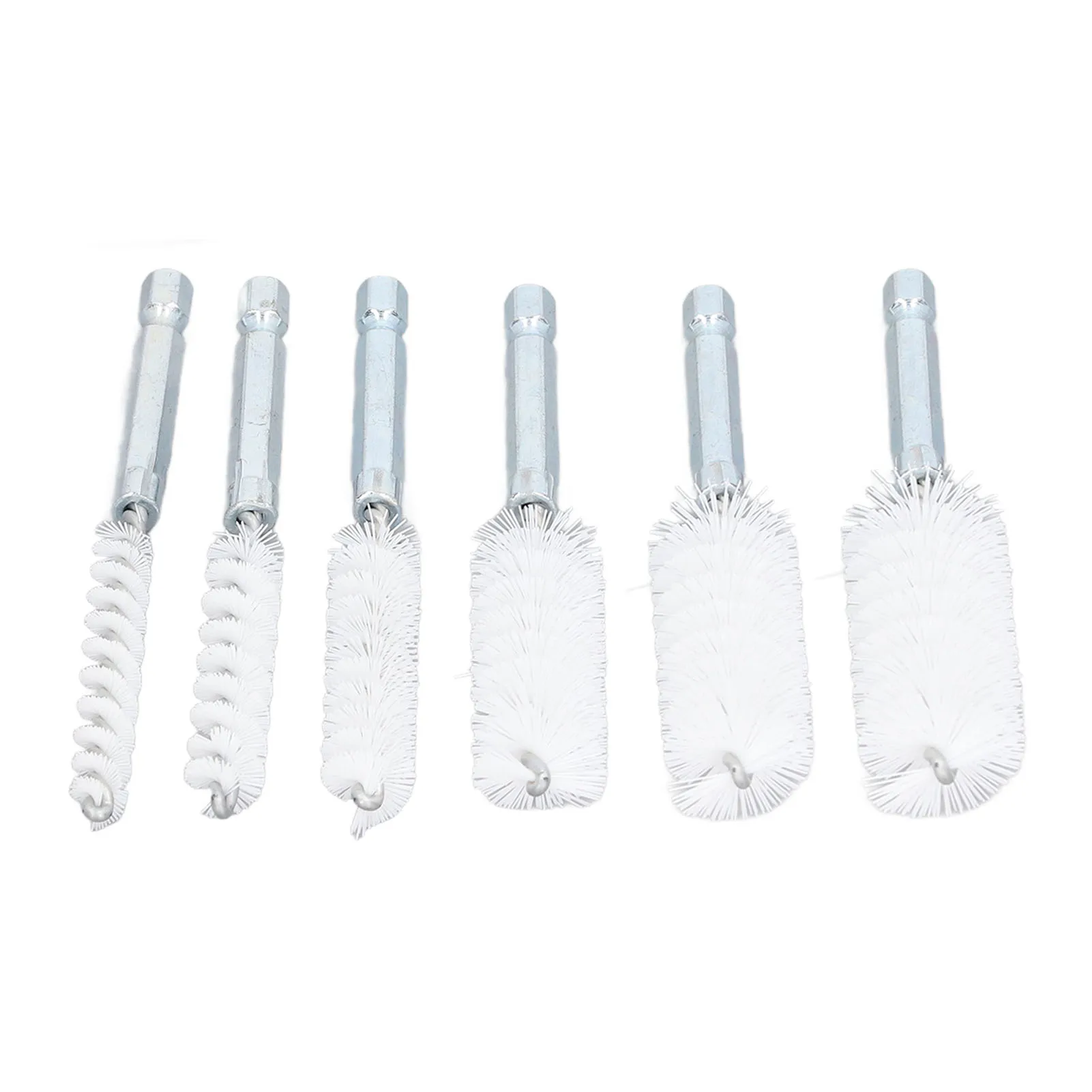 6PCS Bore Brush 4in Drilling Brush Twisted Wire Cleaning Hole Brush 6 Size with 1/4in Hex Shank for Electric Drill Impact Driver