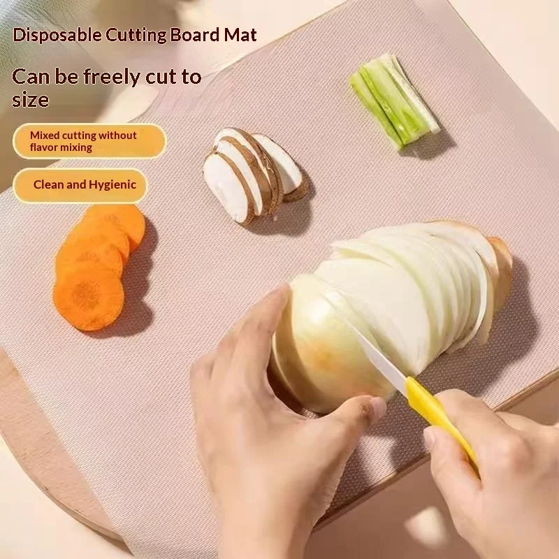 【HG】Antibacterial POE Cutting Board Paper Plastic Cuttable Chopping Boards Paper 24x300CM Disposable Cutting Board Mat Outdoor