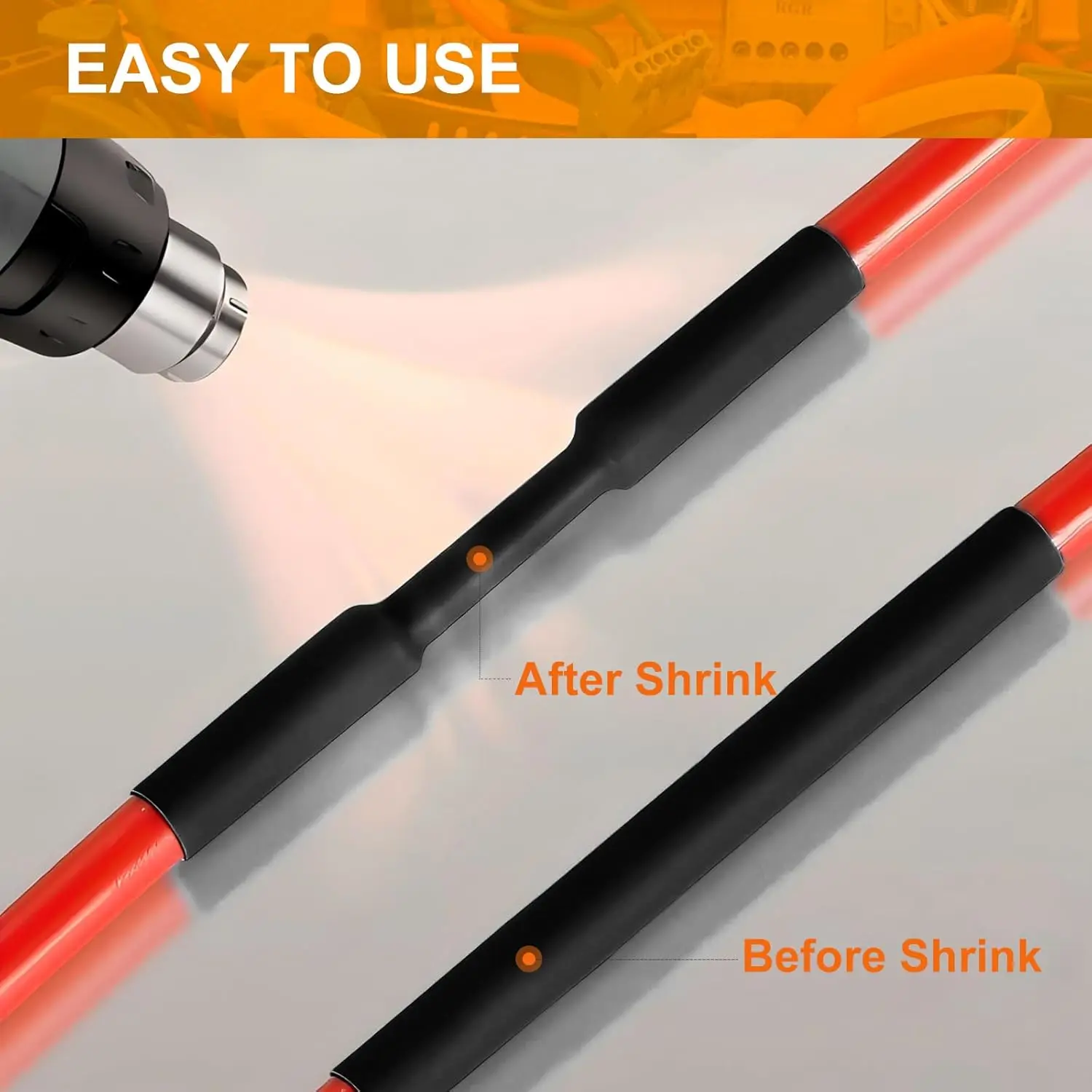 Heat Shrink Tubing Kit, 3:1 Marine Grade Adhesive Lined Heat Shrink Conduit, Cable Sealing Waterproof Double Wall Wiring Package