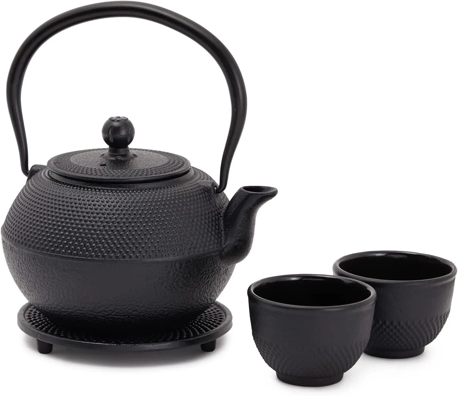 

Cast Iron Teapot, 1200 mL Black Japanese Tea Set with Stainless Steel Infuser & Stovetop Kettle for Loose Leaf Tea